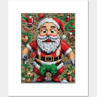 Pixel Frosty Santa: Merry Pixel Magic Posters and Art